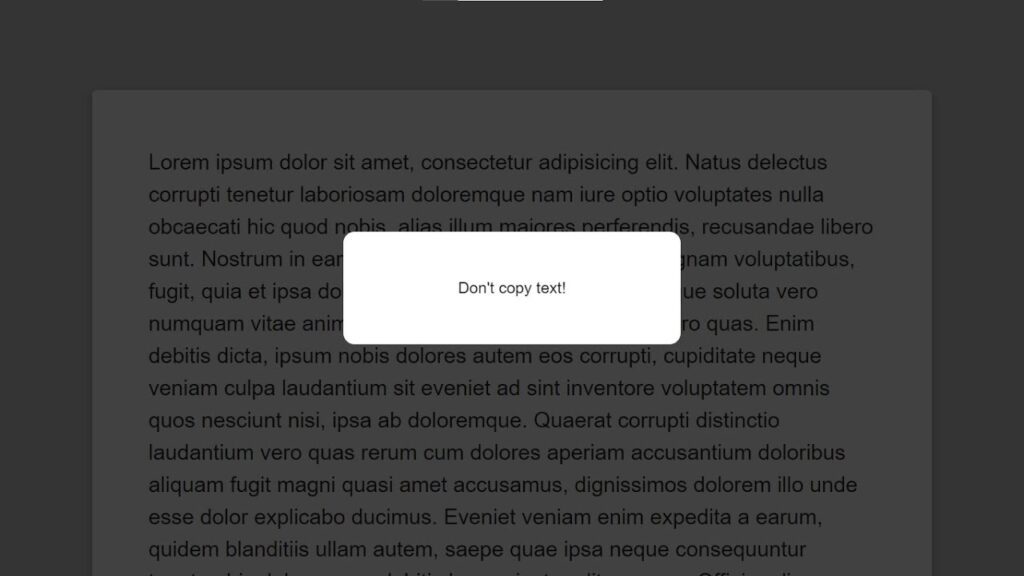 How to Disable Copy Text On Website Using HTML, CSS & JavaScript